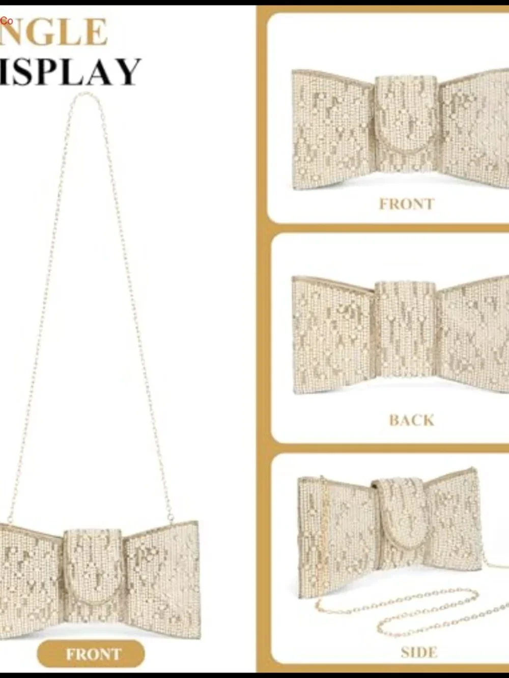 Rhinestone Clutch Vegan Leather Evening Bag Detachable Chain